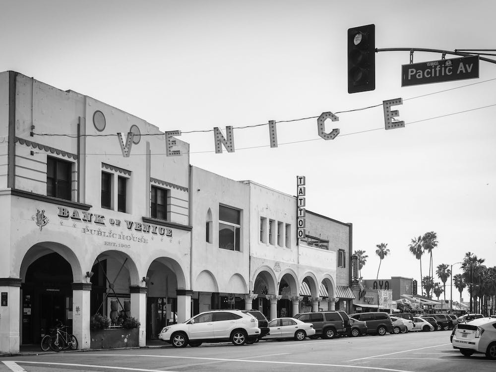 The Venice Sign B&W