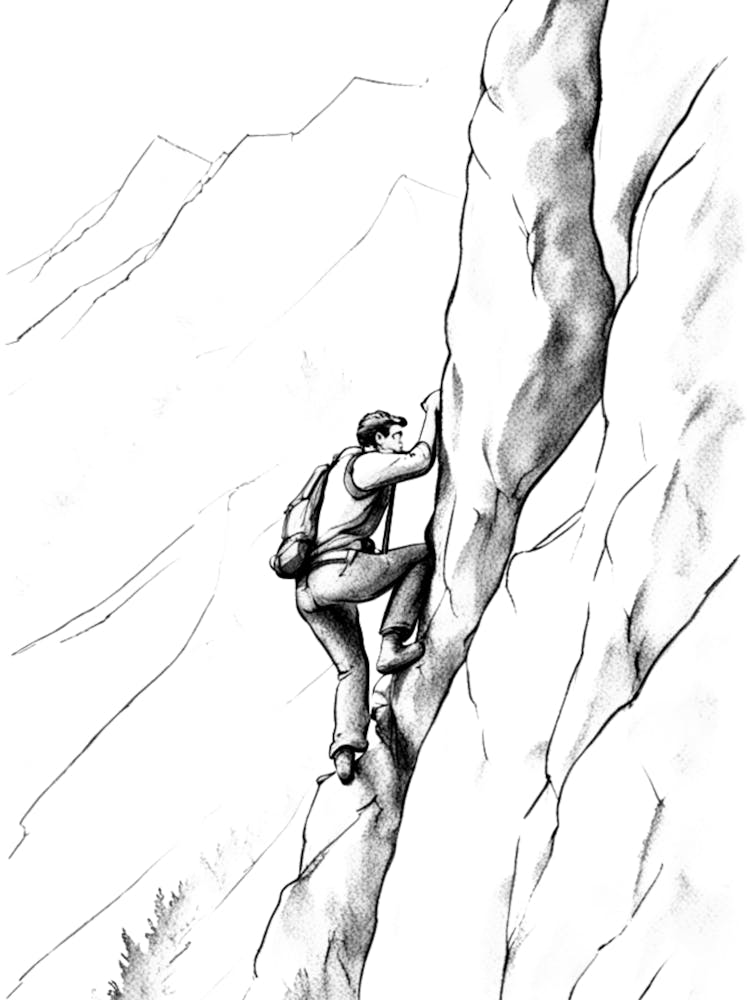 Climber On A Cliff