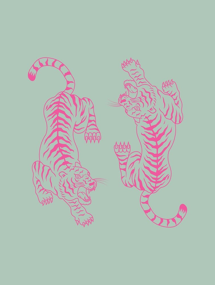 Tigres Vert et Rose