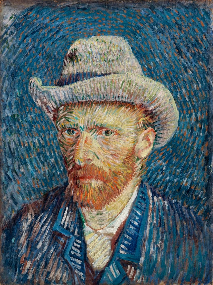 Self Portrait With Grey Felt Hat (1887), Vincent Van Gogh