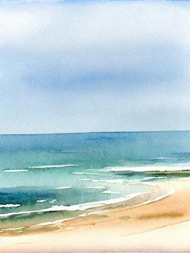 Bournemouth Beach 3, Dorset Watercolour