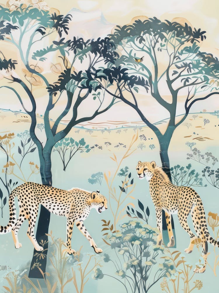 Cheetah Pastels Jungle Illustration 2