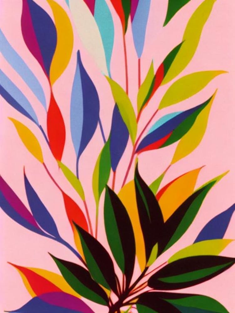 Hawaiian Schefflera Colourful Illustration