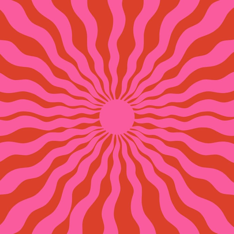 Sun Rays Pink Red Square