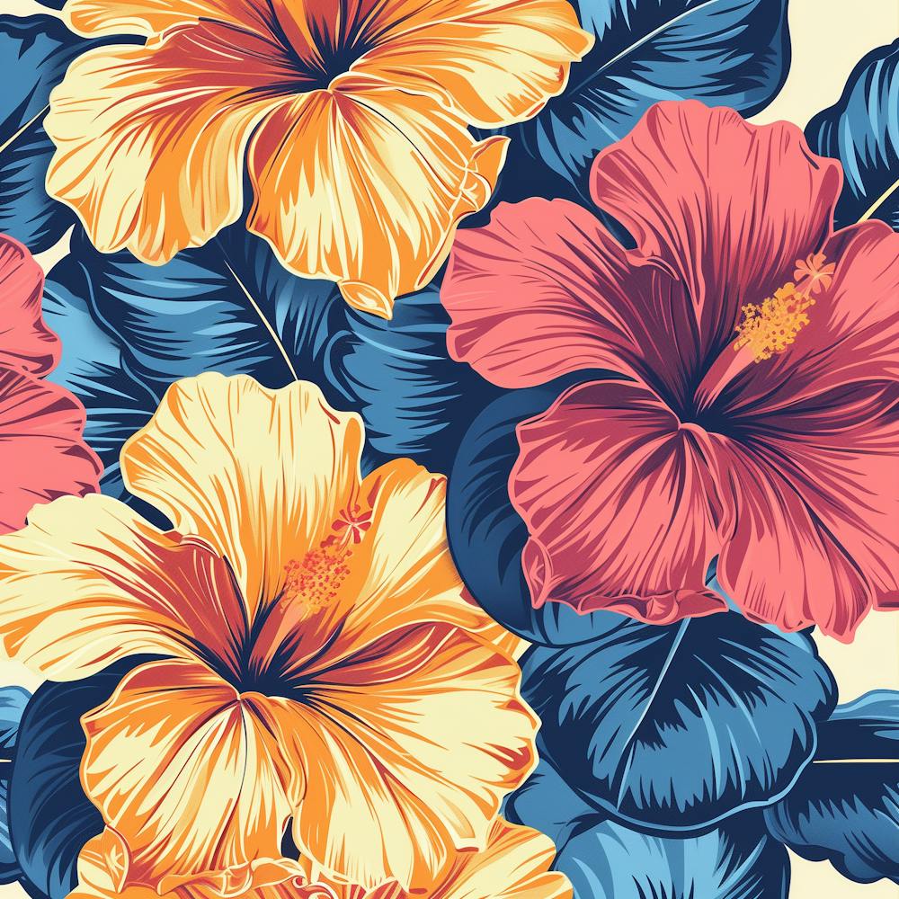 Hibiscus Seamless Pattern 12