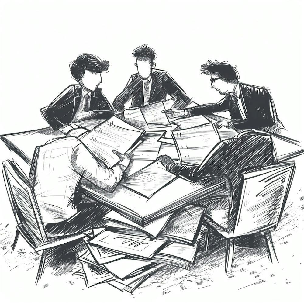 Aufgaben-Delegation - Handgezeichnete Skizzenillustration 1718669447 3