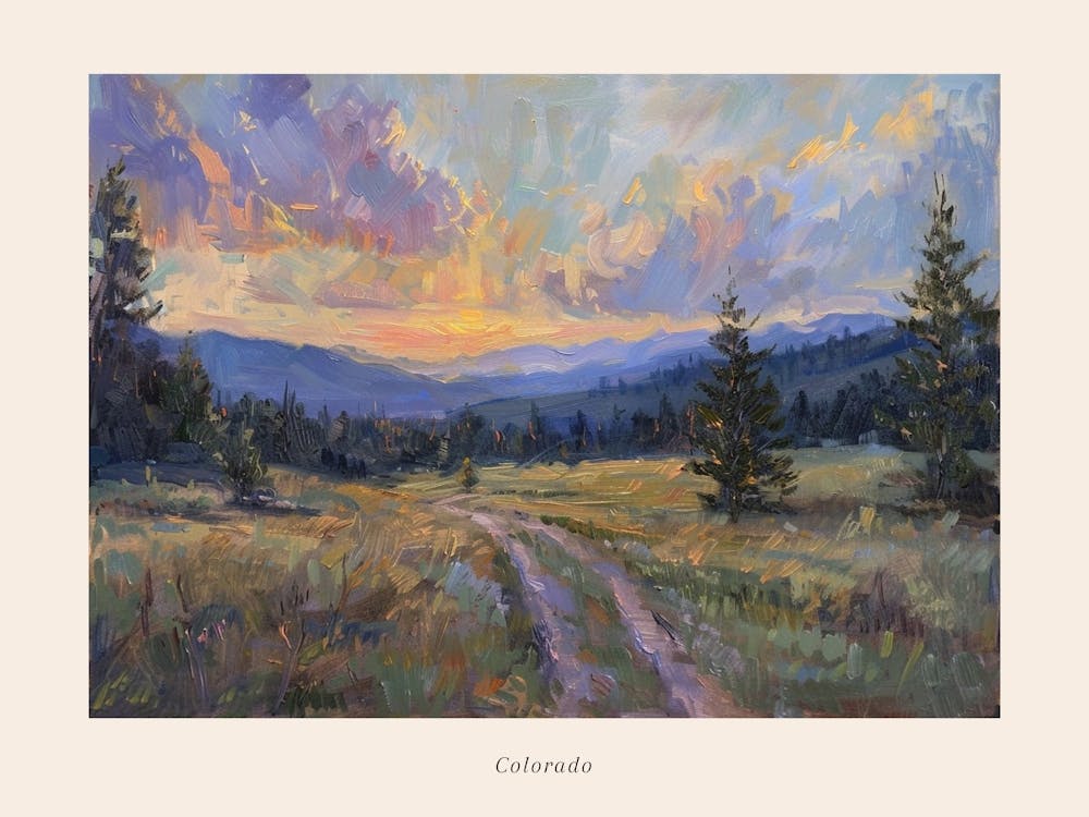 Western Sunset Landscapes Colorado 2 Poster