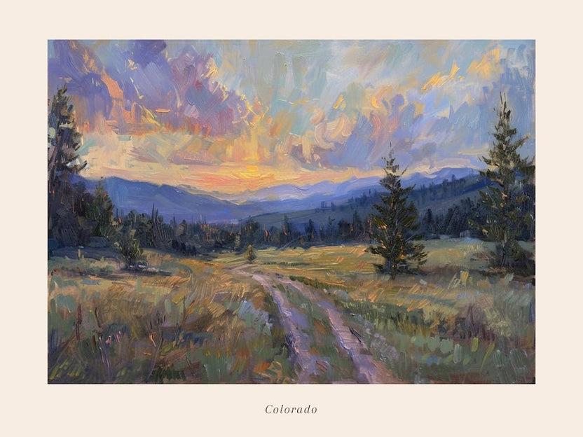 Western Sunset Landscapes Colorado 2 Poster