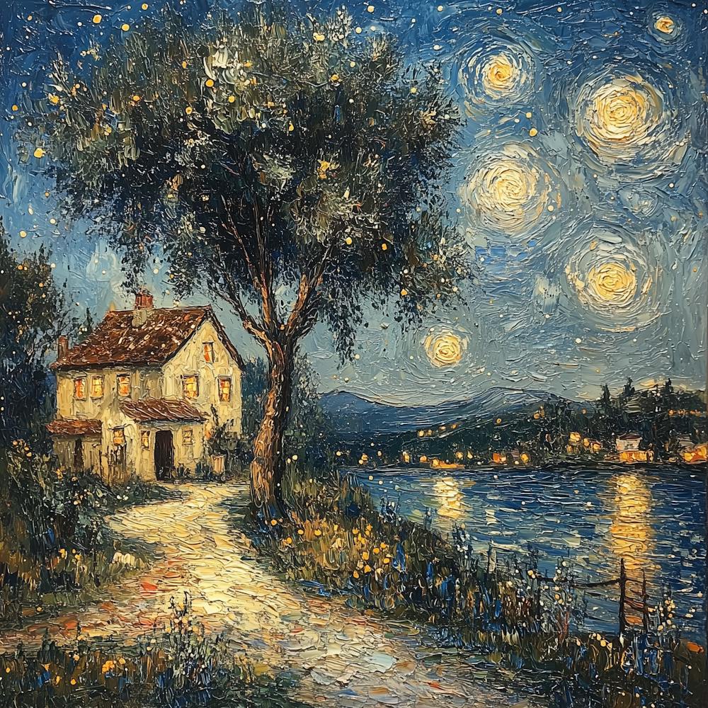 Starry Night Over Venice Van Gogh Inspired