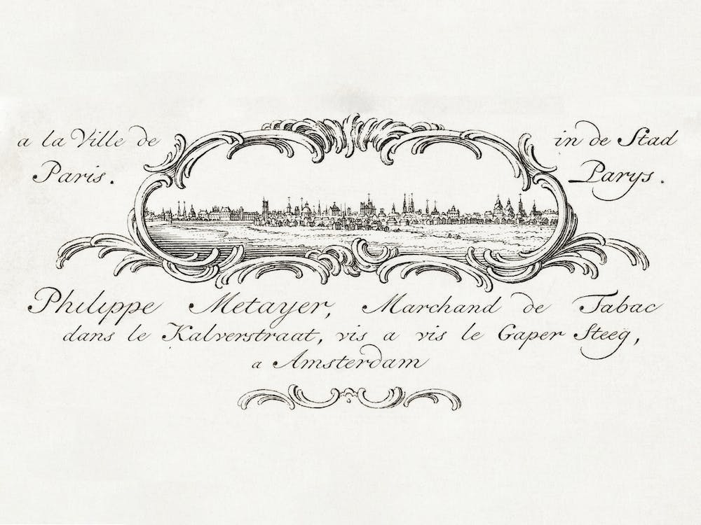 Business Card By Philippe Metayer, Tobacco Merchant, Jean Bernard
