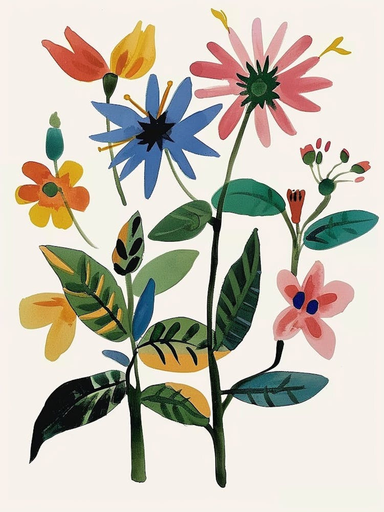 Painted Florals Bee Balm 2