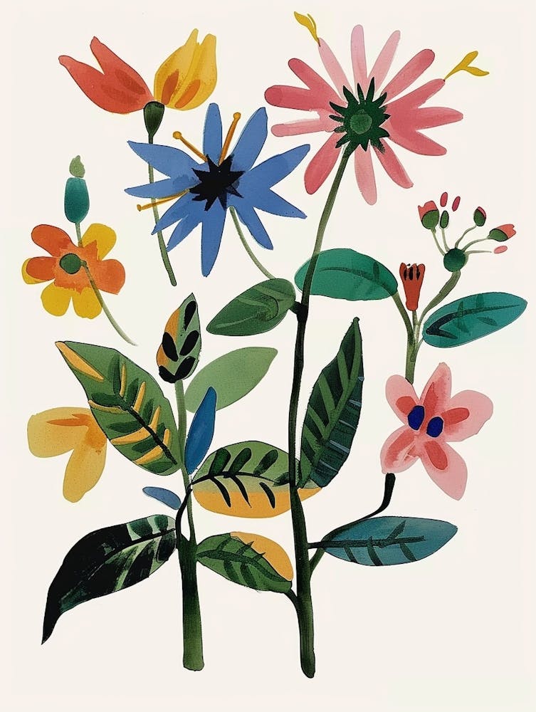 Painted Florals Bee Balm 2