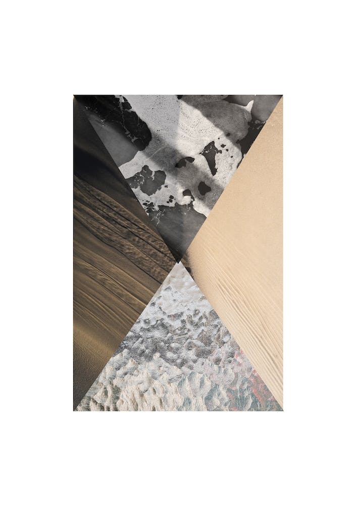 Rectangle Sand Glass & Black Marble Abstract