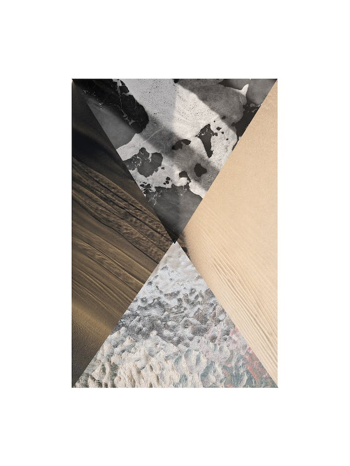 Rectangle Sand Glass & Black Marble Abstract