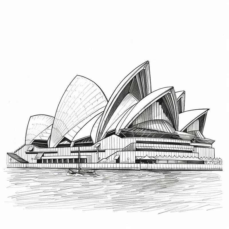 A Sydney Opera House In Sydney Hand Drawn Sketch 1719930199 4