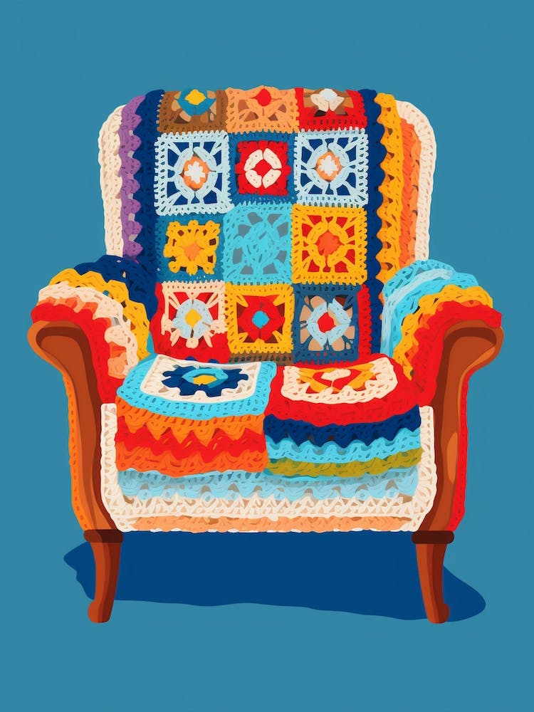 Vintage Crochet Chair Illustration 3