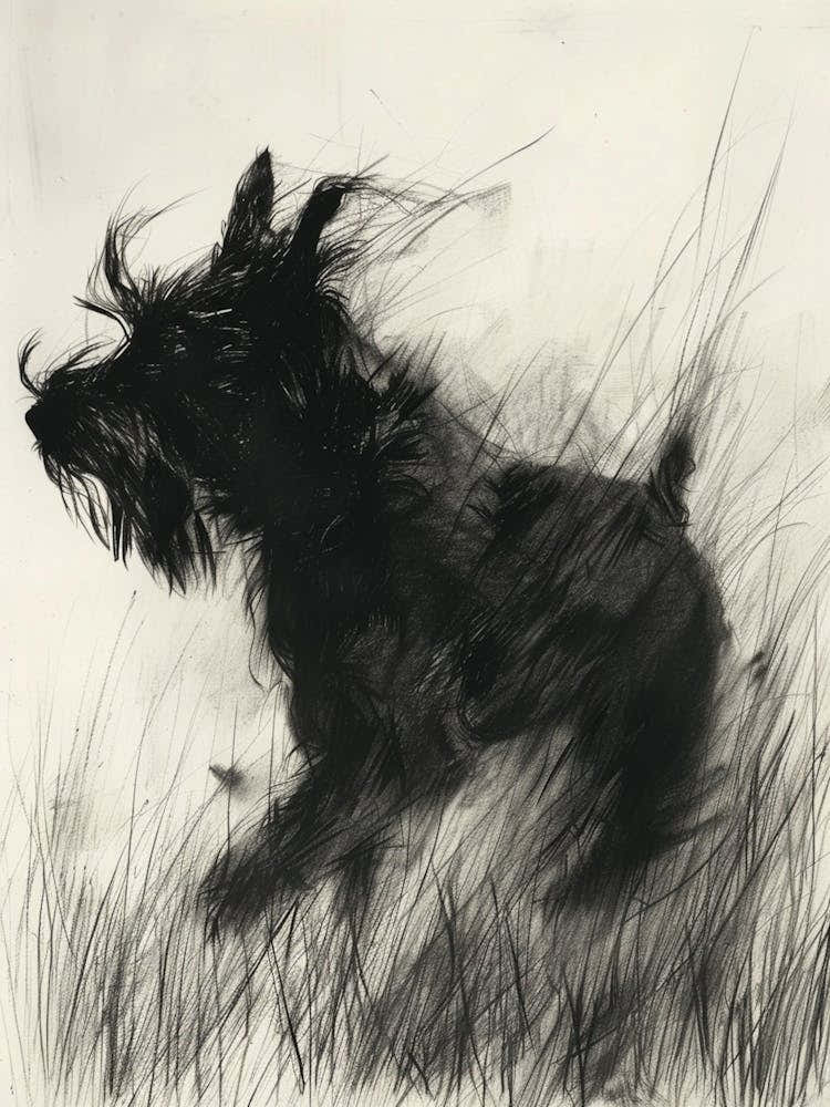 Glen Of Imaal Terrier Dog Charcoal Line 2