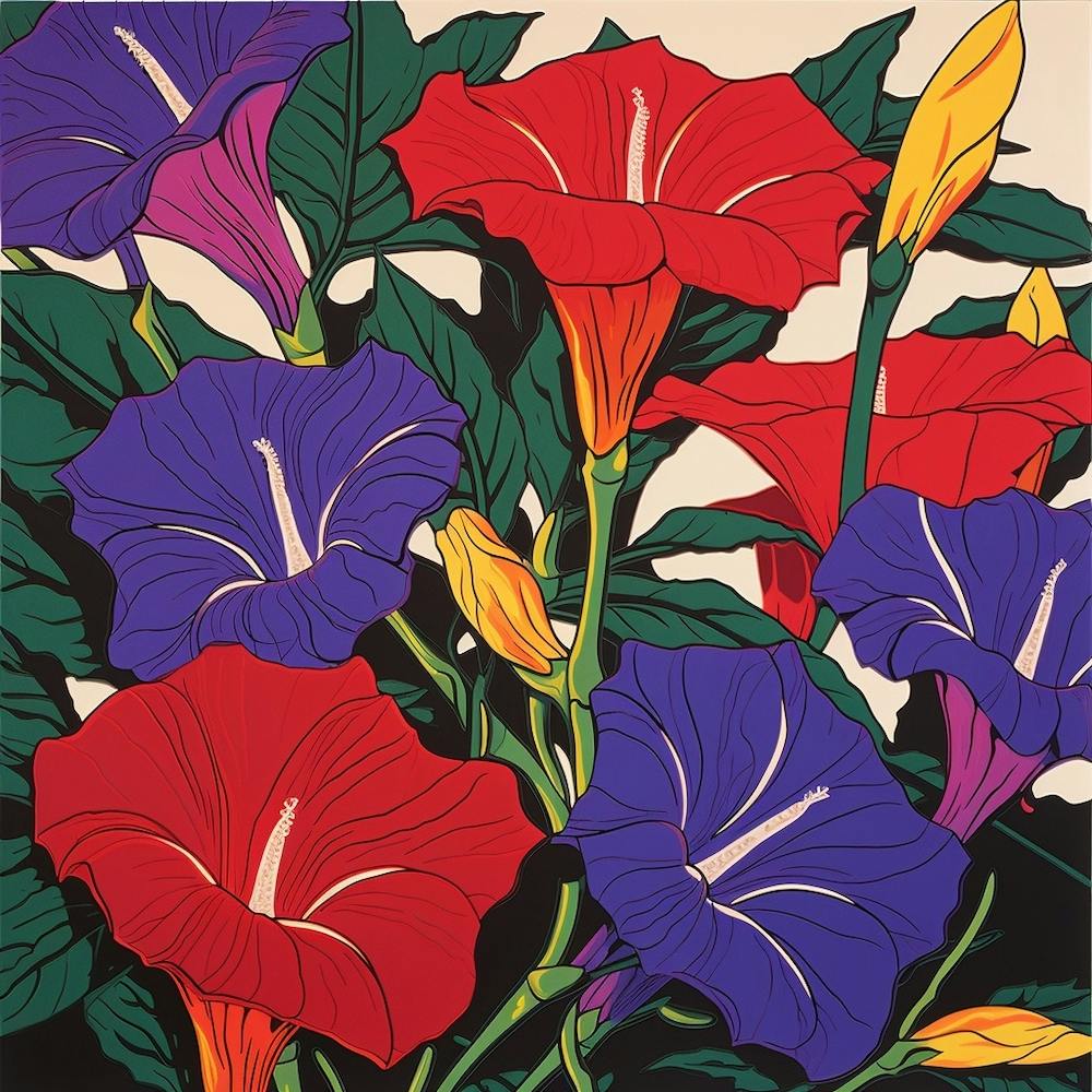 Morning Glory 2 Pop Art Illustration Square