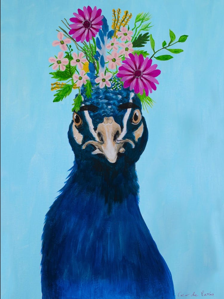 Frida Kahlo Peacock Blue & Navy 1