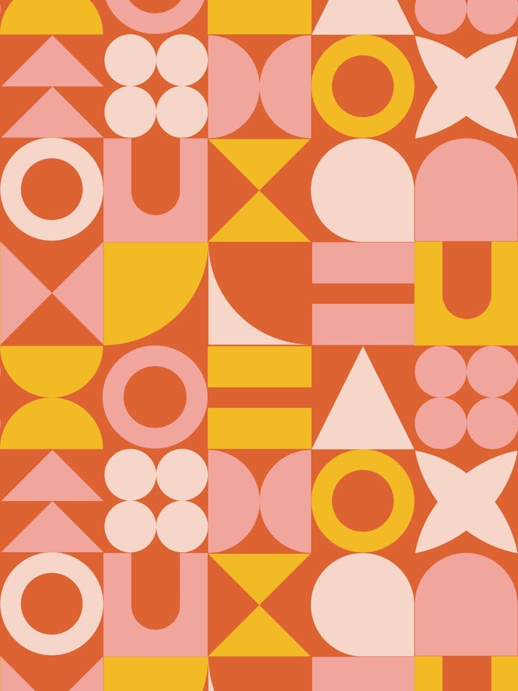 Golden Hour Mid Century Retro Geometric Shapes