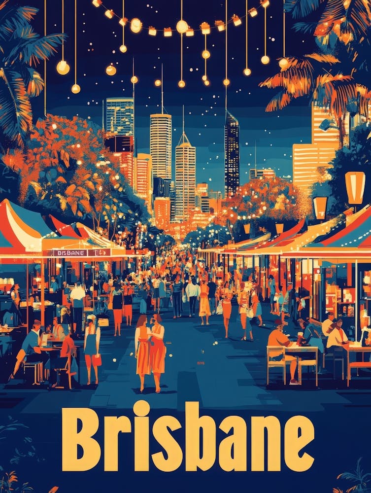 Aihrgdesign A 1970s Inspired Travel Poster For Brisbane Depic D8063b5b E489 42c6 9822 3fde741ad506 0
