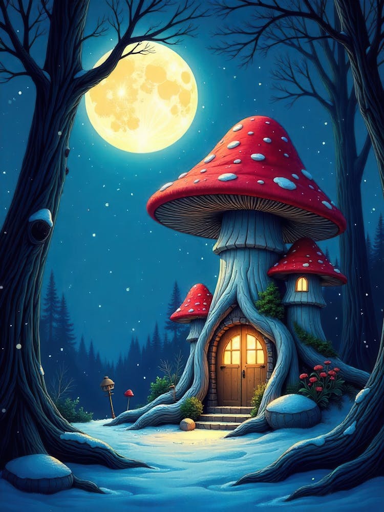 Mushroom House In The Forest 1