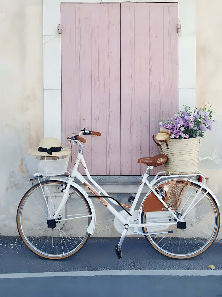 Bike In Front Of A Pink Door