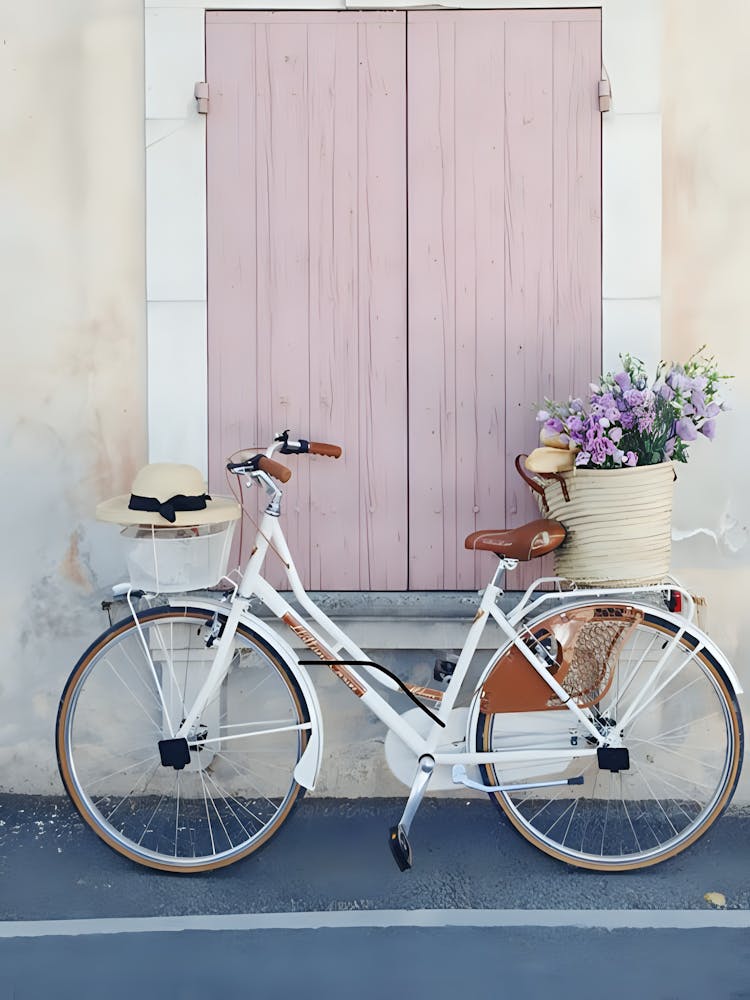 Bike In Front Of A Pink Door