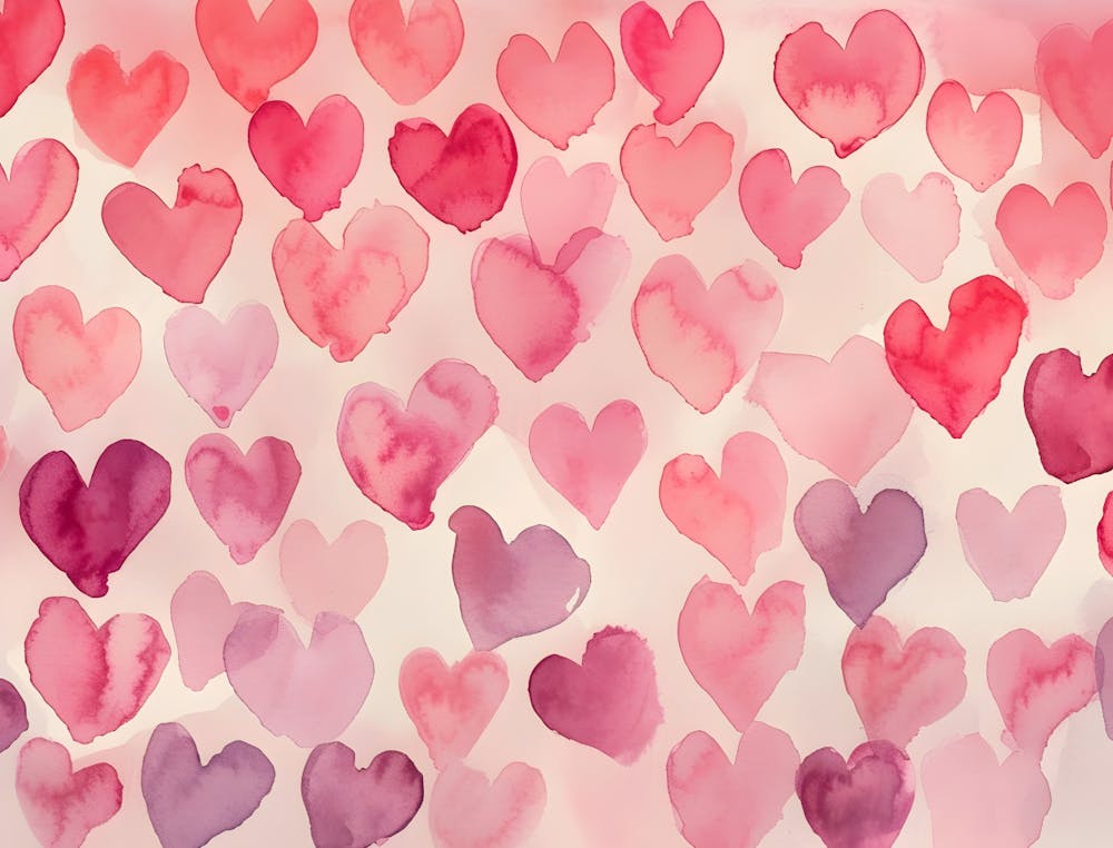 Watercolor Hearts