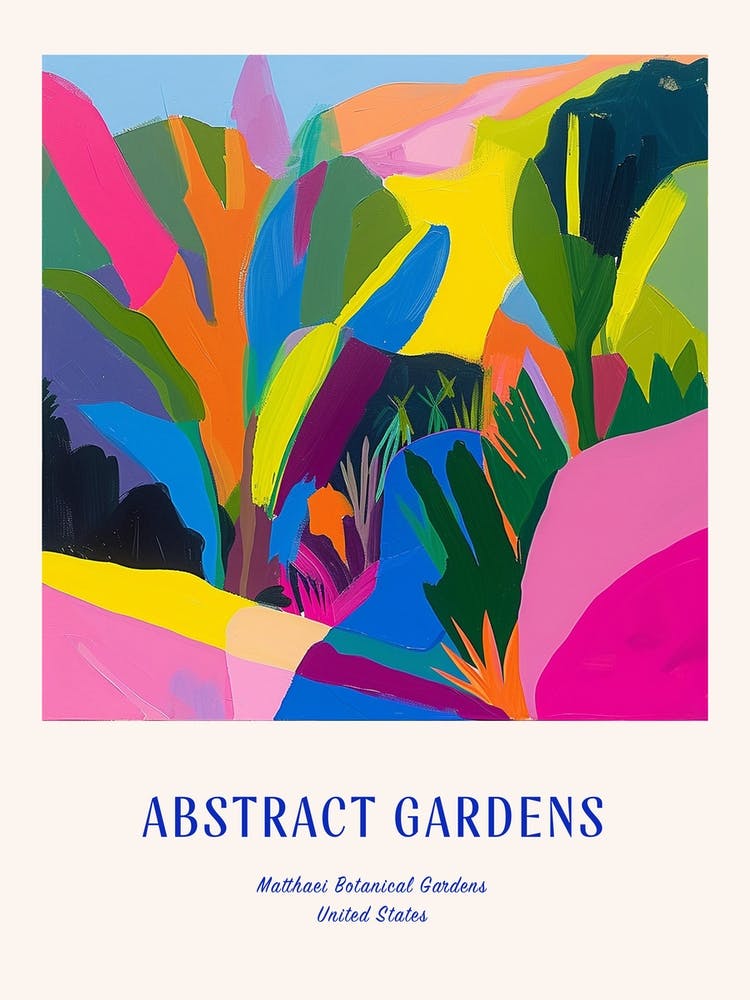Colourful Gardens Matthaei Botanical Gardens Usa 4 Blauer Poster