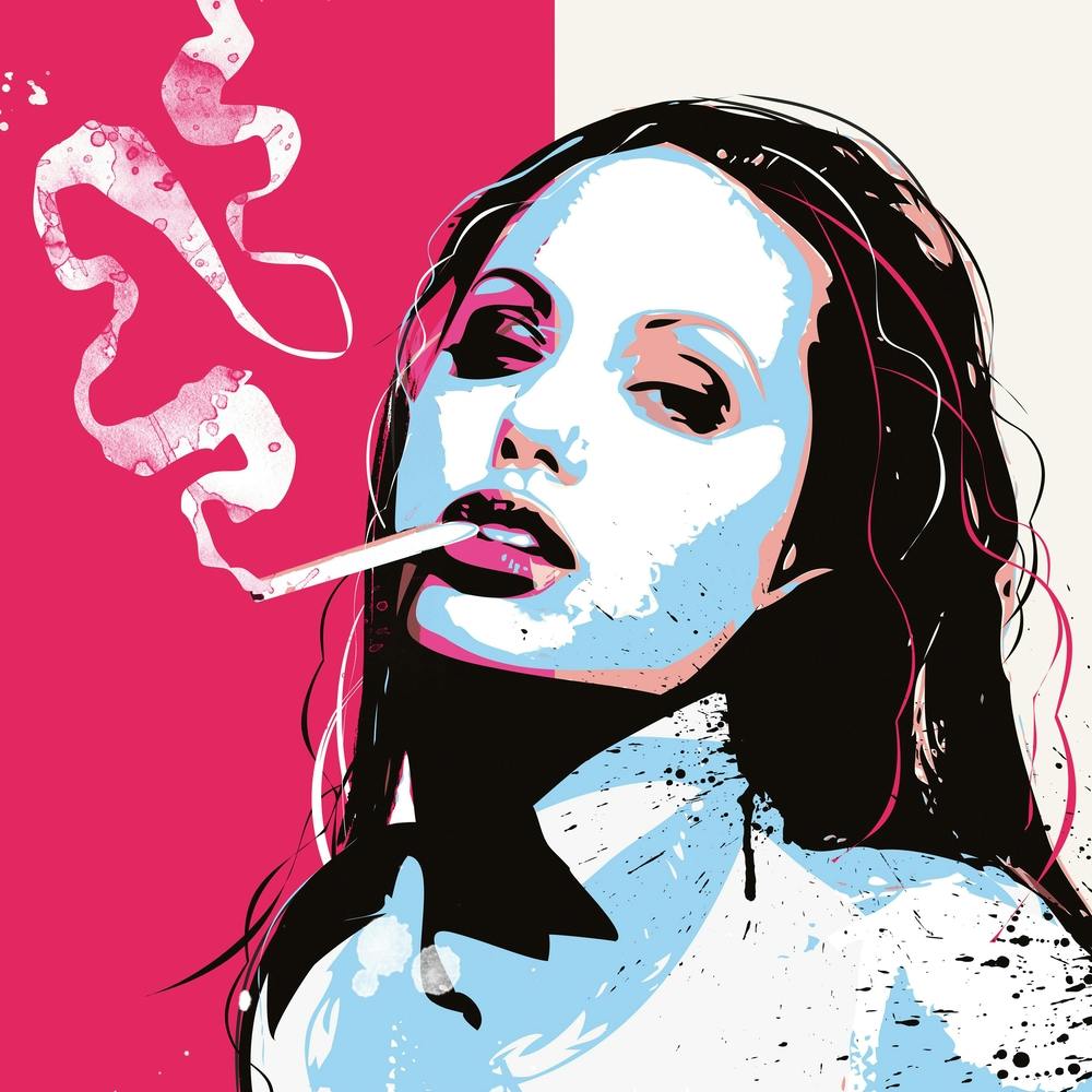 Angelina Jolie Pop-Art Quadrat