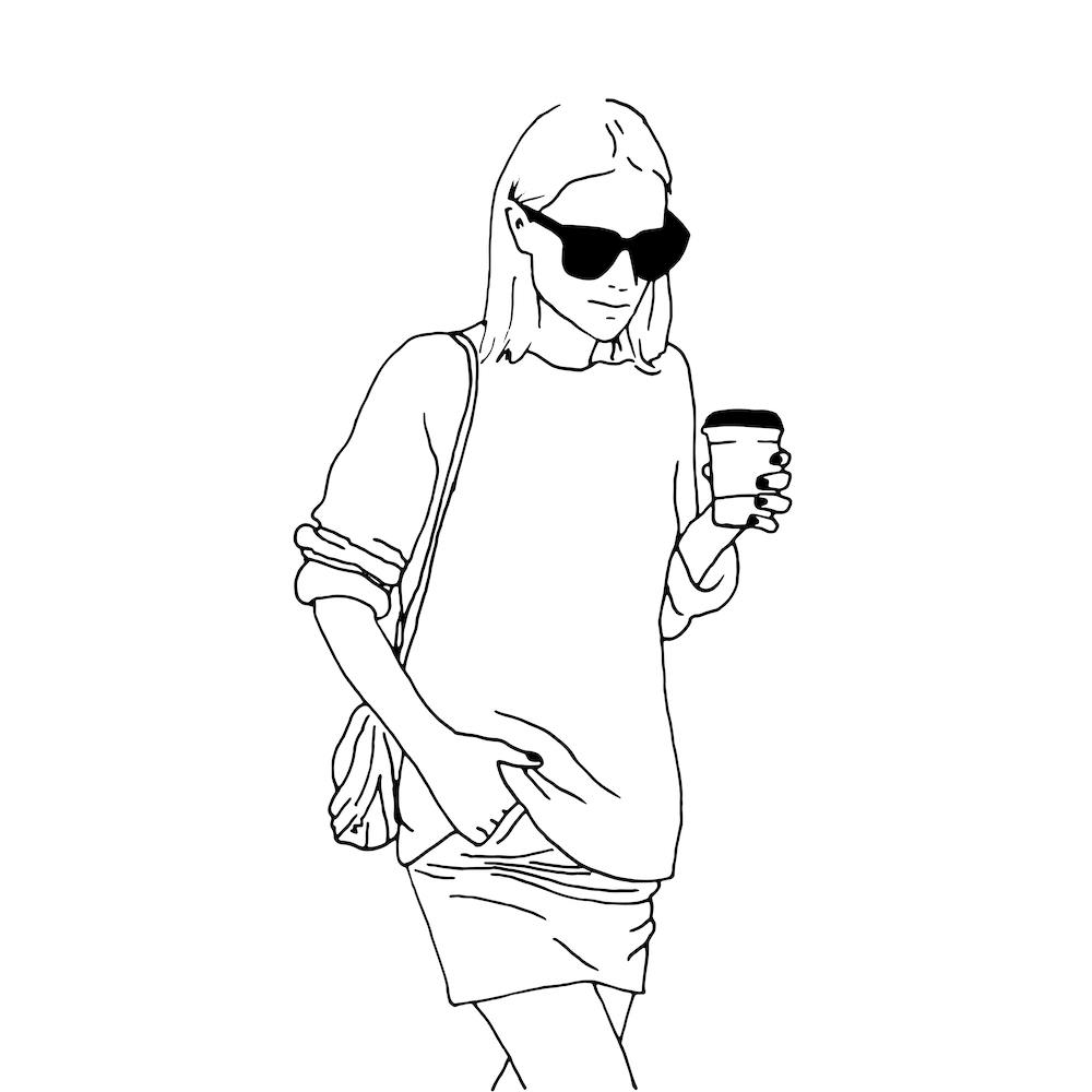 Woman With Coffee Square