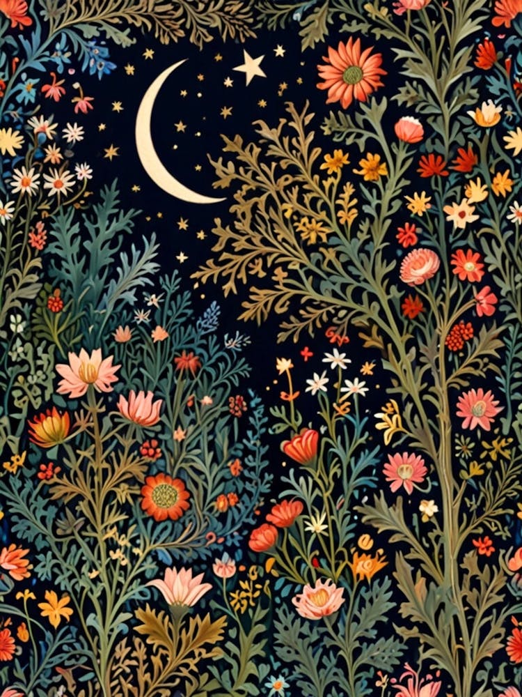 William Morris Moon And Flowers 76