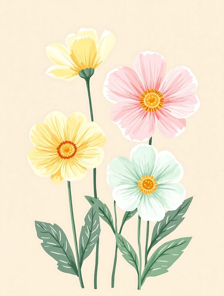 Nature-Inspired Pastel Blossoms with a Calm Aesthetic