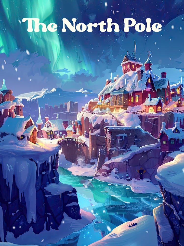 Die Nordpol-Weihnachtsmannstadt Digitale Reisekunst