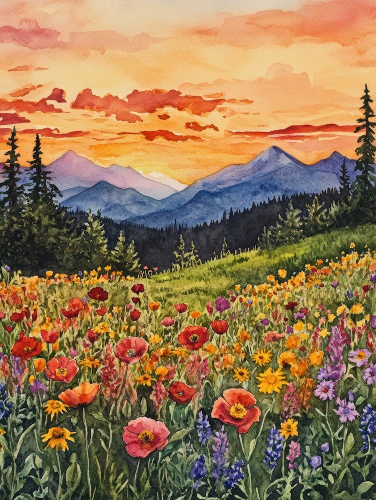 Fleurs Sauvages au Coucher du Soleil 4