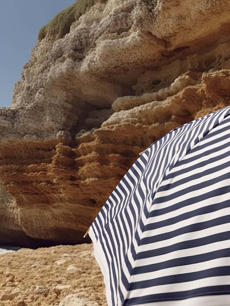 Beach Umbrella And Cliffs Summer Photography 2