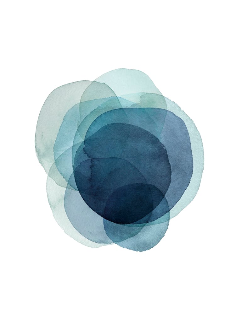 Blue Green Watercolor Circles