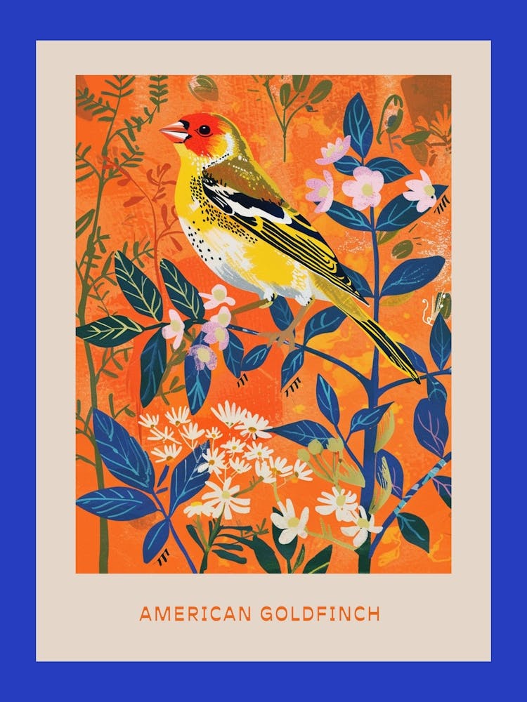 Spring Birds Poster American Goldfinch 2