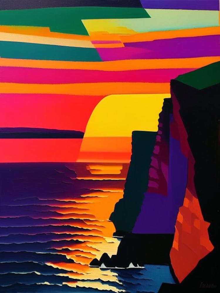 Abstract Colourful Cliff Sunset