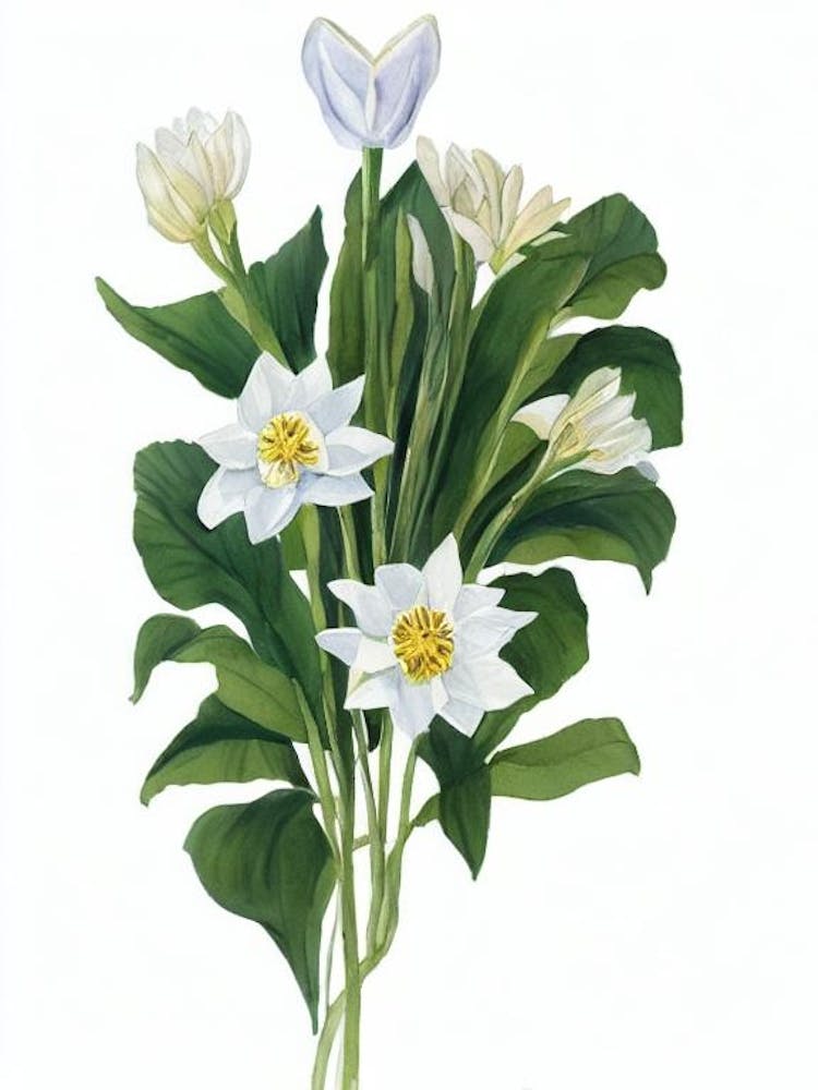 Amazon Lily (Eucharis X Grandiflora) Watercolor