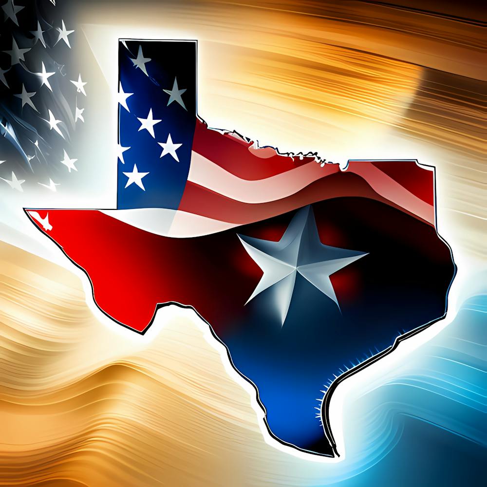 Texas Avec Drapeau Américain