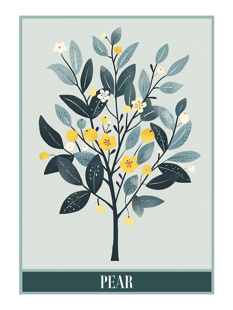 Pear Tree Flat Illustration 6 Poster