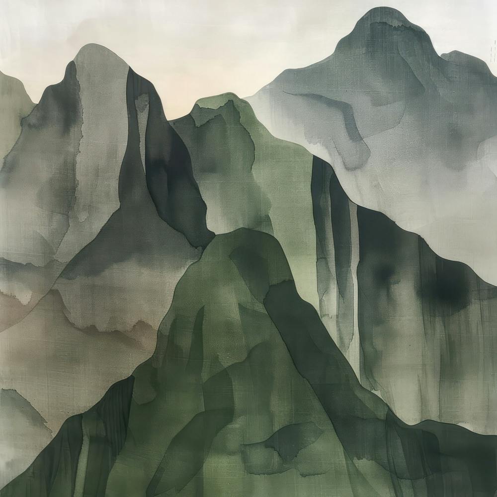 Japanese Watercolour Of Mount Hakusan 4