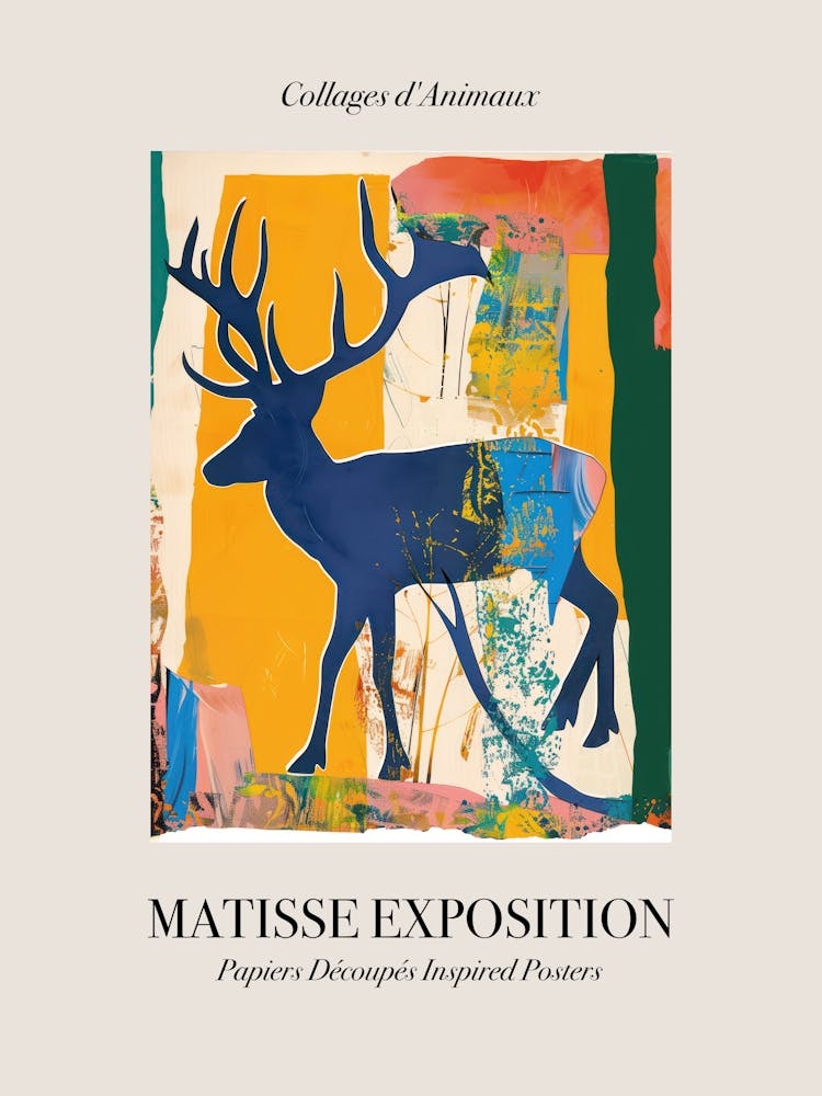 Deer 2 Matisse Inspired Exposition Animals Poster