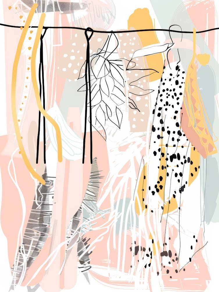 Feathers Hanging On A Line