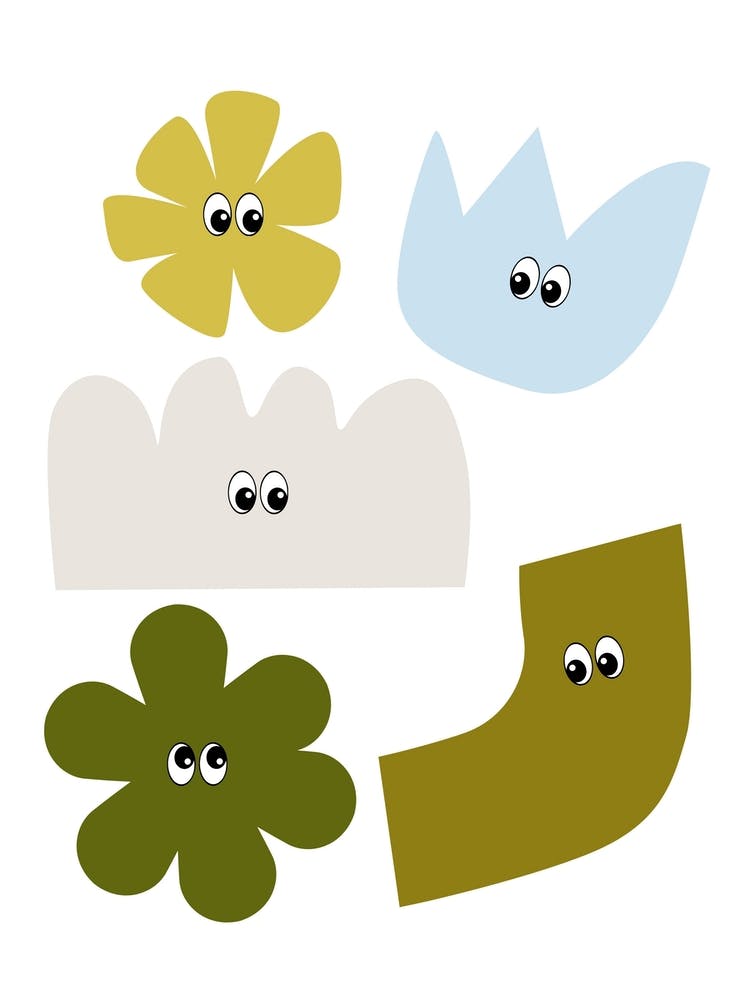 Friendly Shapes Olive Green