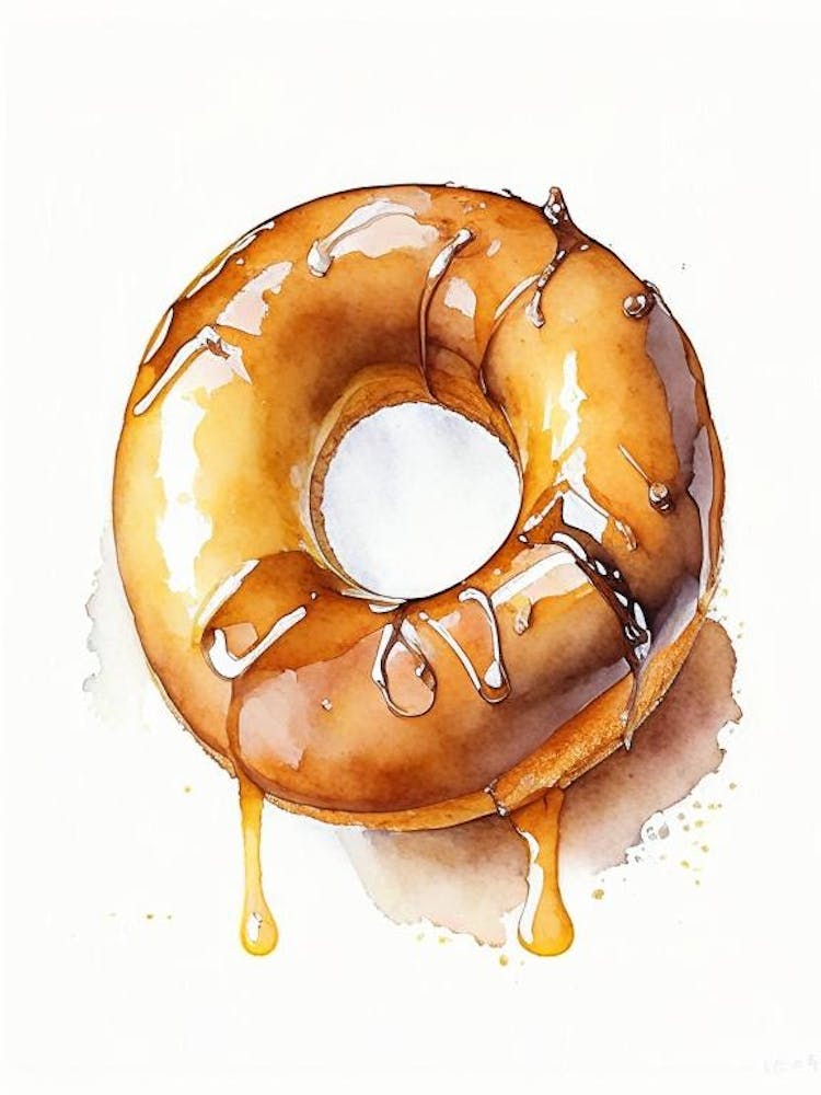 Bourbon Glasierter Donut Süß Neon 4