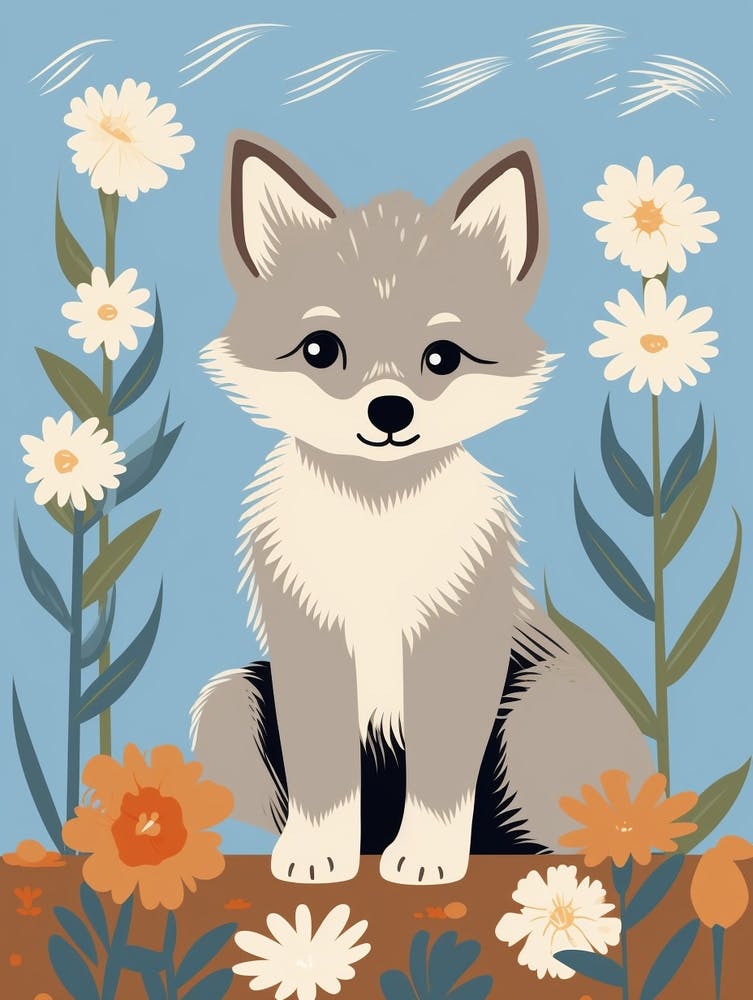 Baby Animal Illustration  Wolf 4