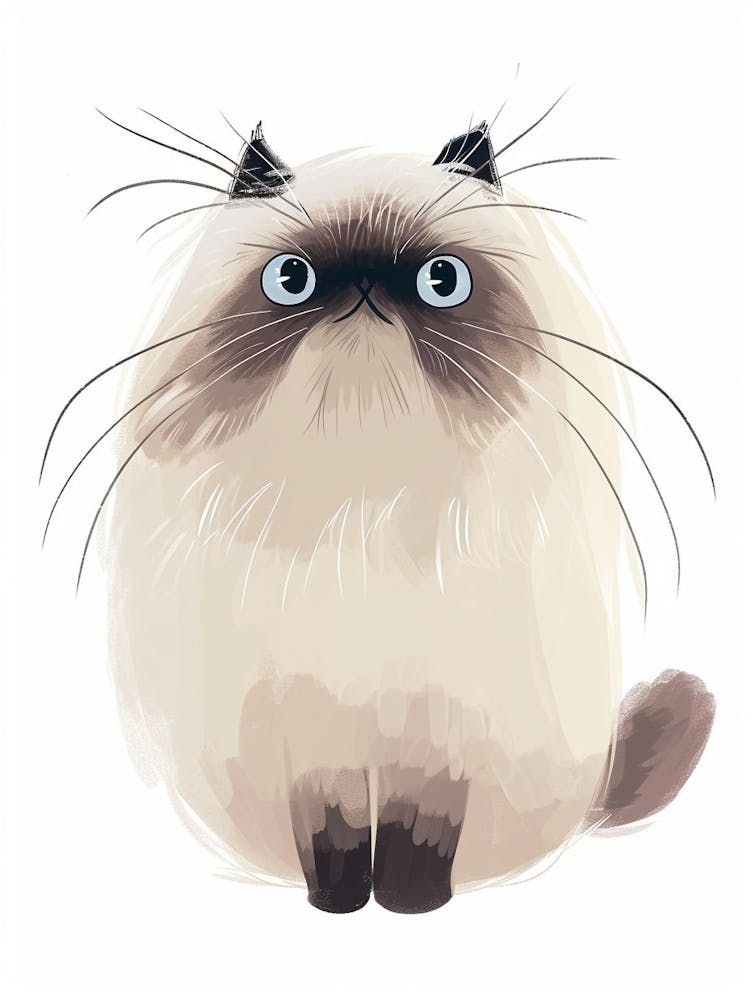 Himalayan Cat Clipart Illustration 1